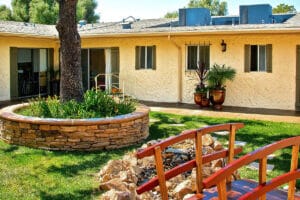 Reo Vista back trees and water feature